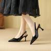 B878-1 New Sandals Women's High Heels Shallow Single Shoes Patent Leather Pointed Tip Thin Heel Pointed Back Empty