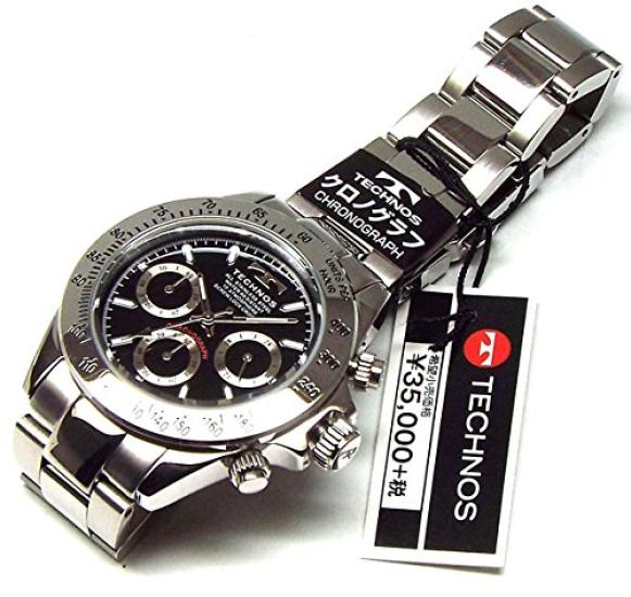 TECHNOS Watch Chronograph Black Dial Tool Bracelet Set Men's TSM401SB-SET [Товар]
