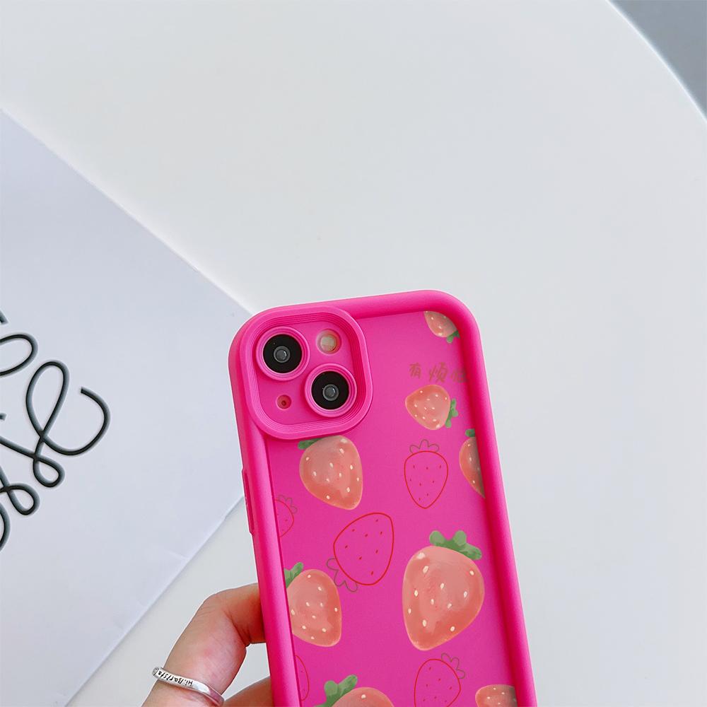 Чехол для телефона из мягкого ТПУ с рисунком свежей клубники для iPhone 17 Air 16 15 14 Pro Max Plus 13 12 Mini 8 7 X Xs Задняя крышка