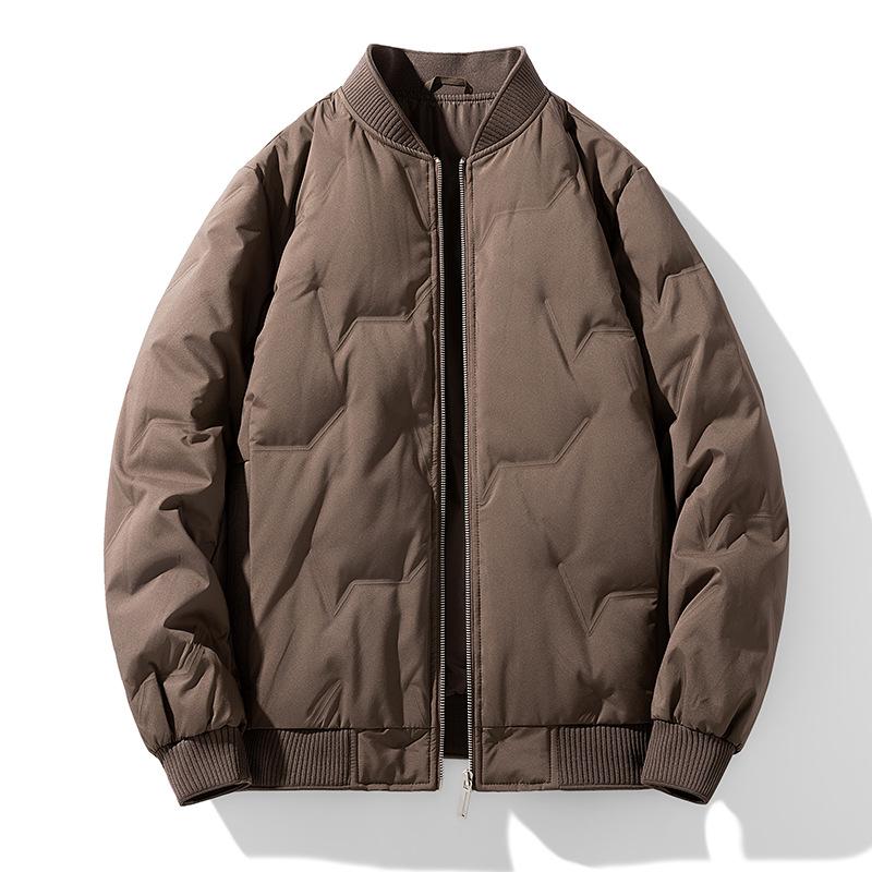 Down Jacket Men's Winter New Fashion Fashion Stand Collar Loose Light and Warm Casual Bread Jacket Trendy Brand Men's Clothing