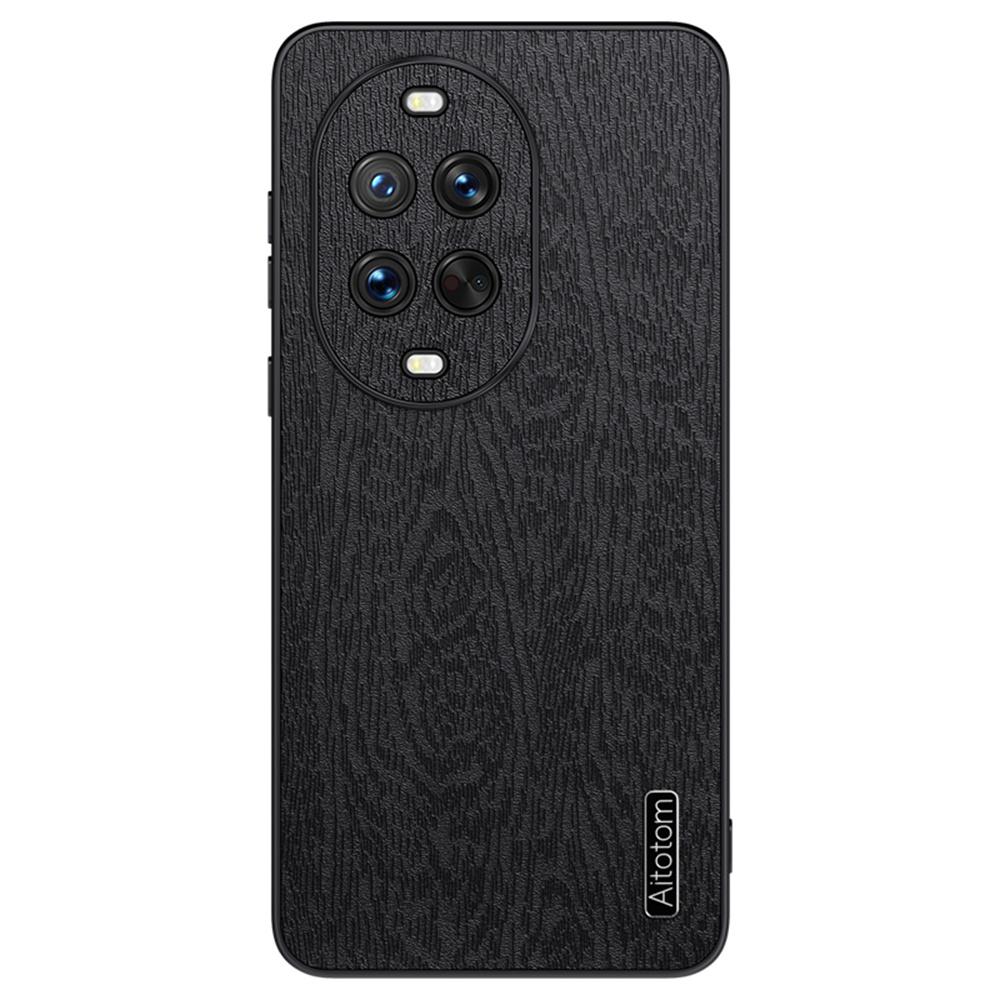 For Huawei nova 14 Ultra 5G Case Wood Texture PU Leather Coated PC TPU Phone Cover