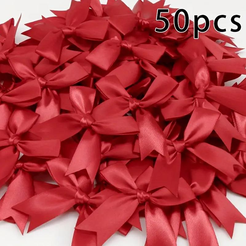 50pcs/bag Ribbon Bows Decoration Handwork DIY Party Decoration Swallowtail Bow Party Decor 85x85mm