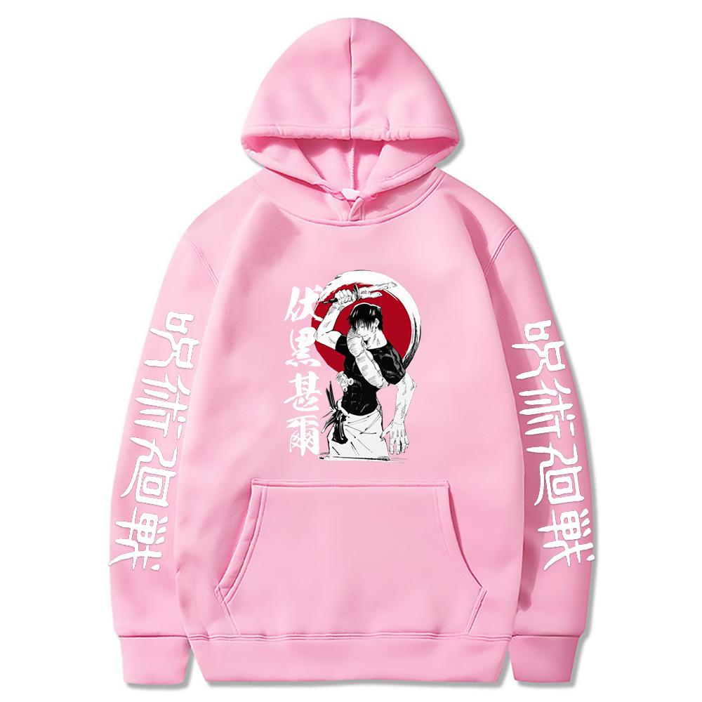 Худи с графическим принтом аниме Jujutsu Kaisen Харадзюку, винтажное оверсайз, с капюшоном, повседневное, с длинными рукавами, мужская и женская одежда