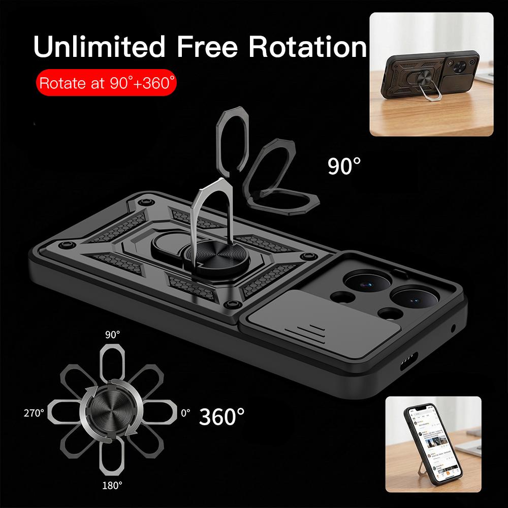 KEYSION Ударопрочный бронированный чехол для Xiaomi POCO X8 Pro Max с кольцом-подставкой и защитой шторки камеры для POCO X8 Pro Max