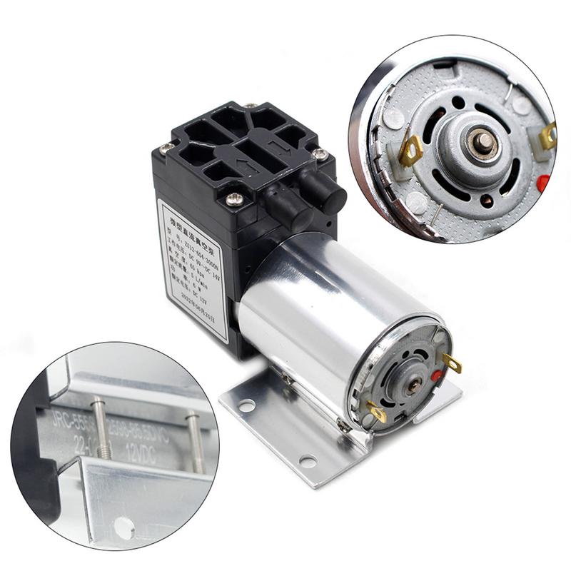 Вакуумный насос постоянного тока 12 В 5 л/мин 120 кПа Мини-вакуумный насос Комплект с низким уровнем шума Всасывающий насос отрицательного давления Всасывающий насос Мини воздушный насос