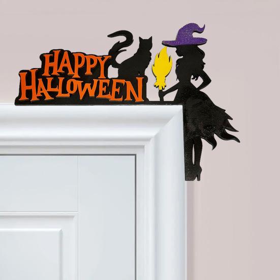 Украшение дверной рамы на Хэллоуин, деревенская деревянная тыква, привидение, ведьма, дверной угол, знак, домашний офис, входная дверь, украшение для сиденья, праздничное украшение