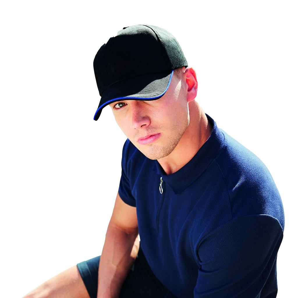 Beechfield Adults Unisex Authentic 5 Panel Piped Peak Cap