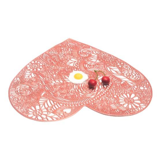 Практичная подставка для столовых приборов, нескользящая декоративная подставка в форме сердца из ПВХ, подставка для столовой посуды для дома