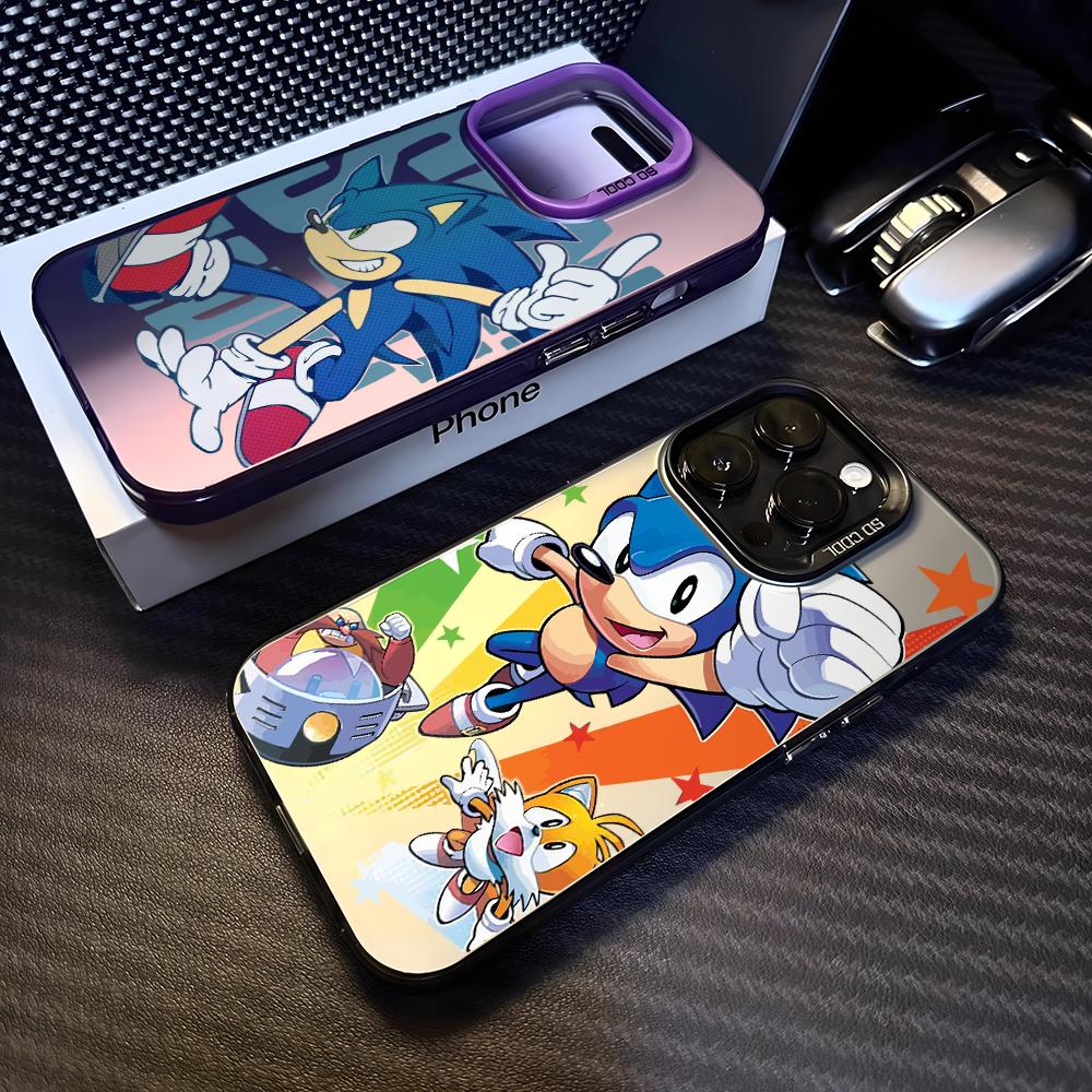 Cartoon Hedgehog S-Sonics Phone Case for Samsung Galaxy A56 A55 A54 A53 A52 A26 A17 A16 A12 A07 A06 4G 5G Silver Hard Cover