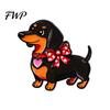 Zinc Alloy Brooch Decorative Enamel Dachshund Design Lapel Pin Textured Sweater Dress Suit Badge Versatile Outfit Accessory