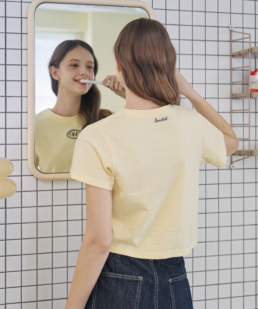 SWEET SOUP Emblem Crop T-Shirt_Yellow(Wb4Stf7)