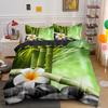 Zen Stone Green Bamboo Duvet Cover Set Nature Water Print Bedding Set Queen King Size Bedroom Decorative Comforter Cover 2/3 Pcs