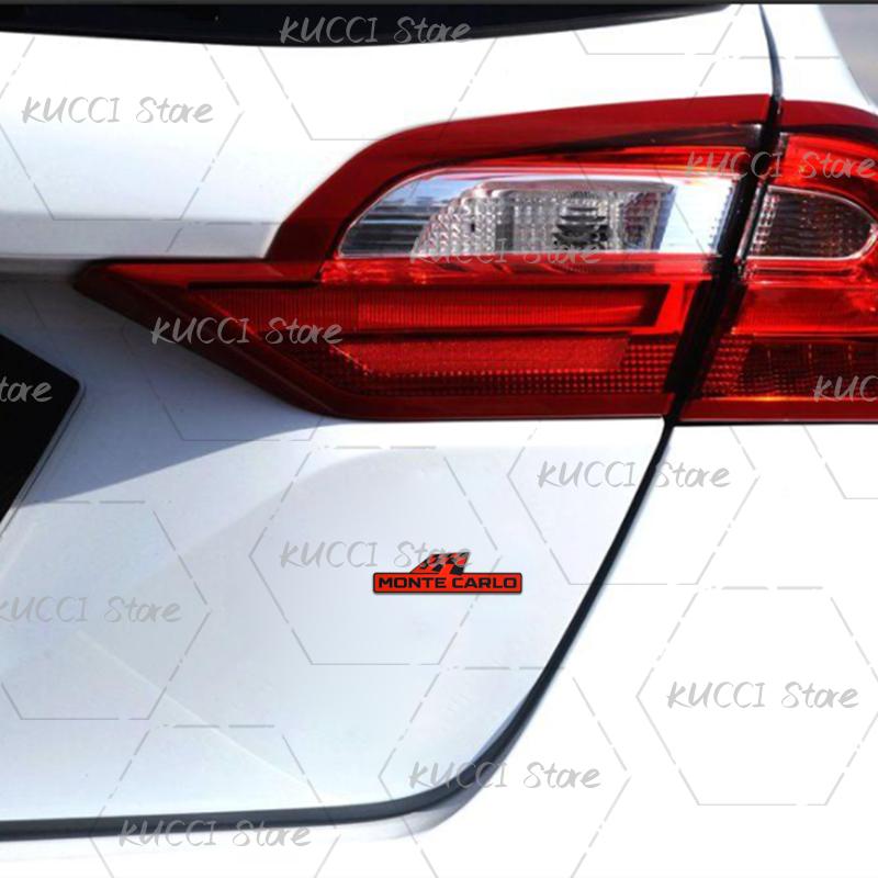 FSNK8 Alloy Metal Monte Carlo Racing Flag Grille Emblem Rear Trunk Badge Sticker For Skoda Fabia Octavia Kodiaq Superb VRS Kamiq Rapid