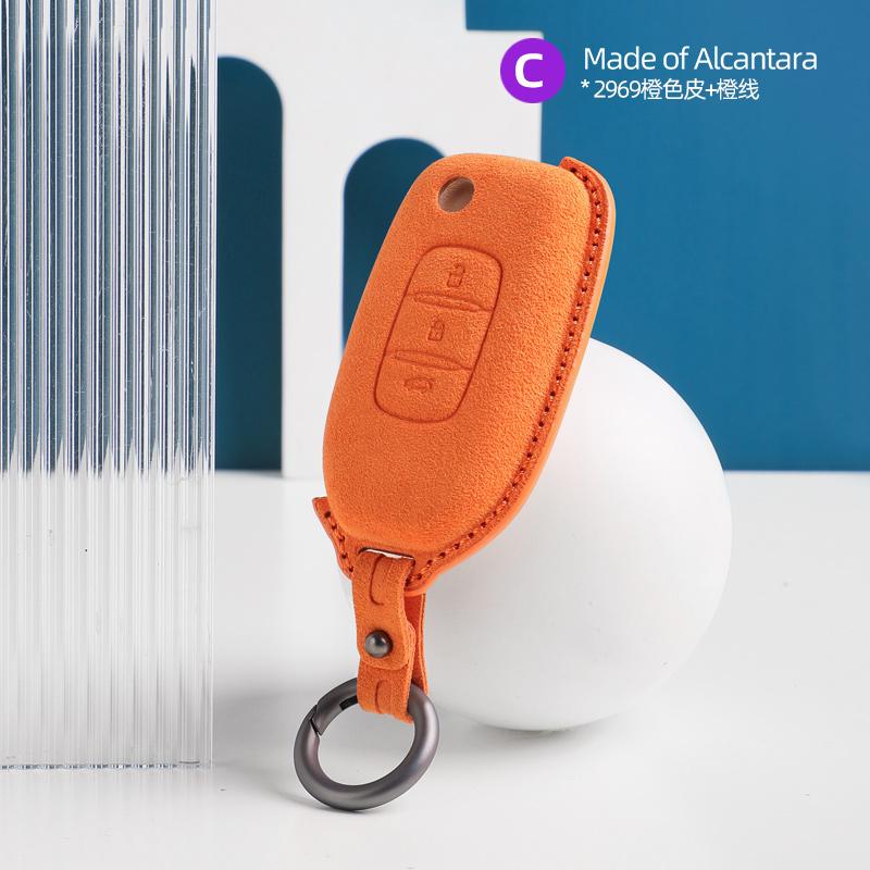 Чехол-брелок для ключа автомобиля Оболочка Для Renault Megane 3 Dacia Duster Kadjar Captur Symbol 3 кнопки Koleos Алькантара Защитный чехол для автомобильного пульта