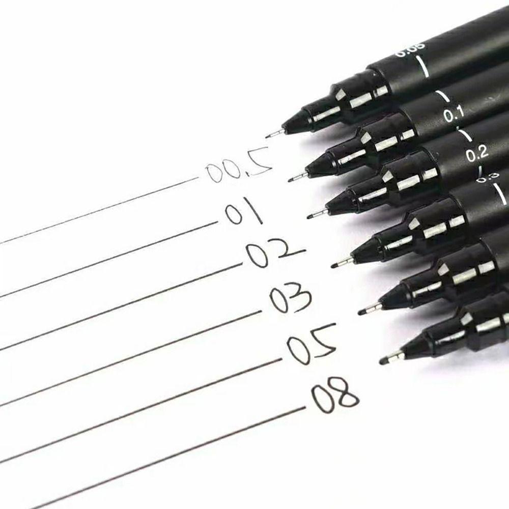 6Pcs/lot Ultra Fine Line Fineliner Black Ink Art Marker New Pin Drawing Pen Drawing Sketch Manga