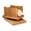 Bamboo Bread Slicer for Homemade Bread 3 Adjustable Thickness Foldable Easy To Clean Store Bread