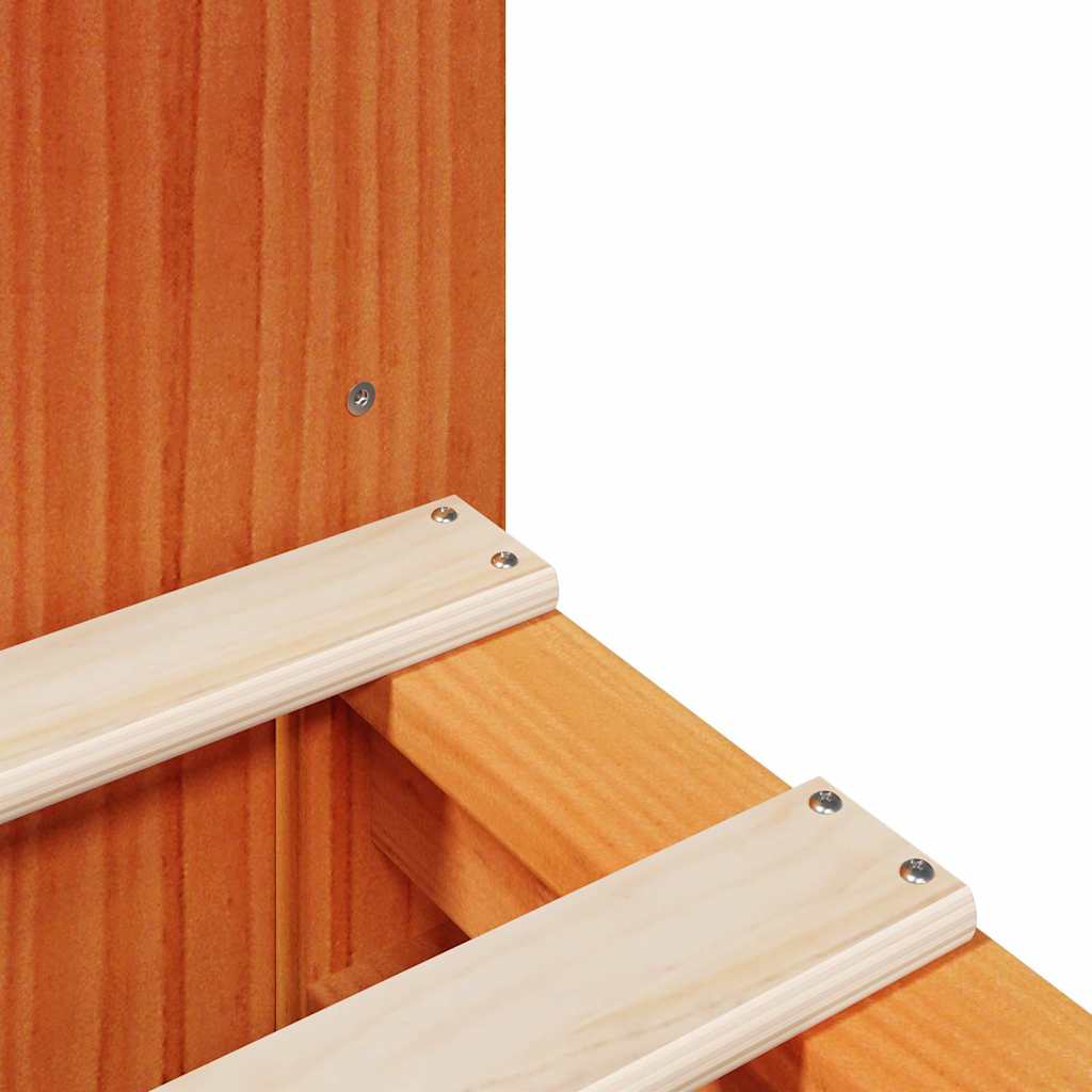 Solid Wood Bed without Mattress Wax Brown 200x200 cm Solid Wood
