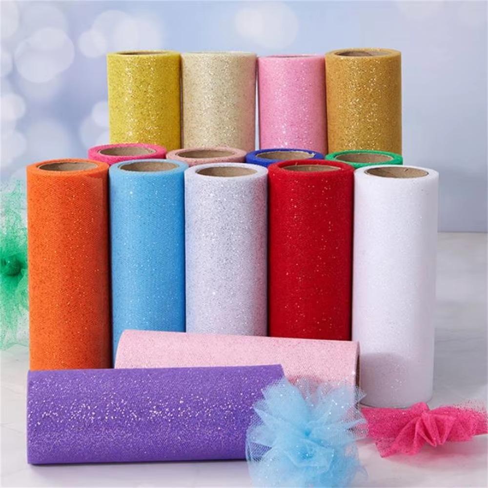 Блестящая марля с пайетками Сетчатая ткань DIY Ткань-сетка с пайетками Новые рулоны тюля Детский душ