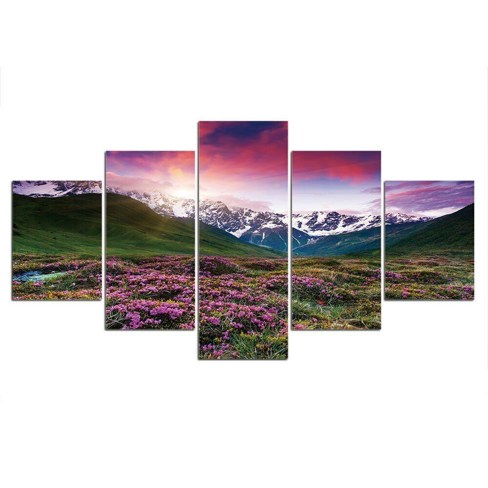 5Pcs Snow Mountain Landscape Decor Canvas Picture Wall Art HD Print Paintings Abstract Pictures Poster Home Decor 5 Pieces