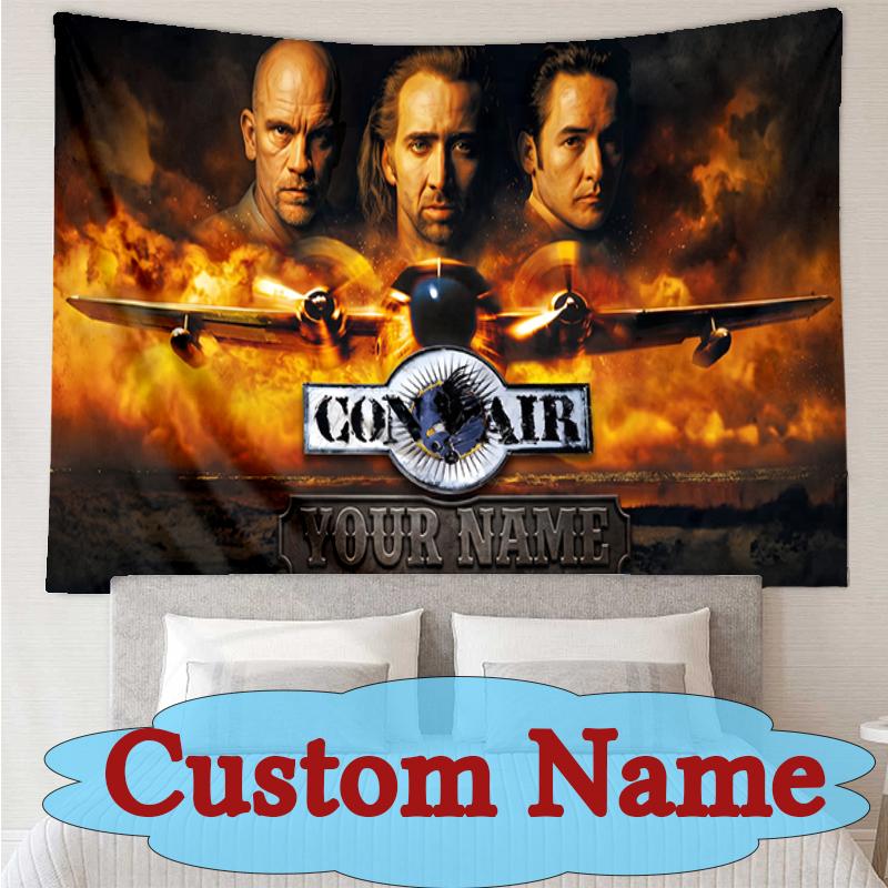[Custom Name Tapestry]Con Air Escape Skies Tapestry Wall Hanging Tapestry for Game Room Study Room Bar Hotel Decor