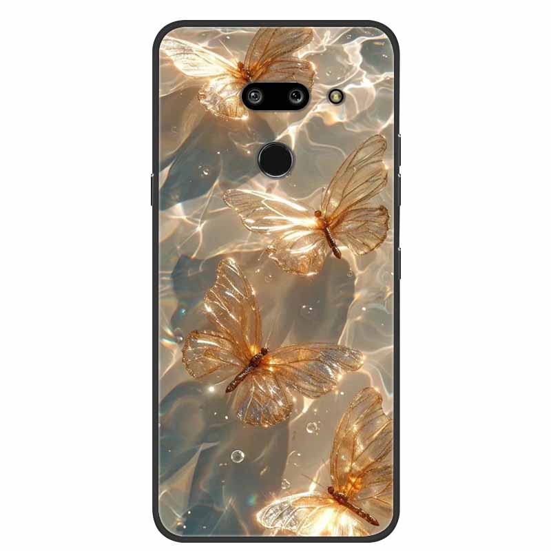 Для LG G8 G8S ThinQ Черные Чехлы Мягкий Силикон ТПУ Чехлы для Телефона Для G 8 S 8S ThinQ Роскошная Задняя Крышка Funda Мультяшный Чехол Para Capa