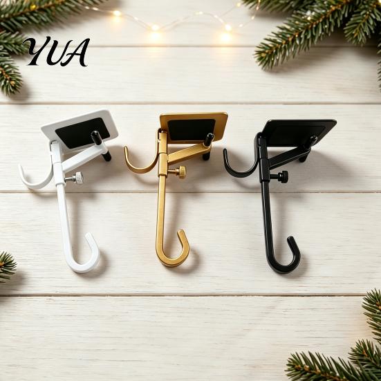 Heavy Duty Metal Hook Garland Stocking Hanger, Adjustable No Drilling Christmas Hook, Fireplace Hanger Wreath Holder for Decor Over The Door