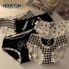 Sweet Cute Sexy Underwear Women Antibacterial Traceless Mid Waist Briefs Girls