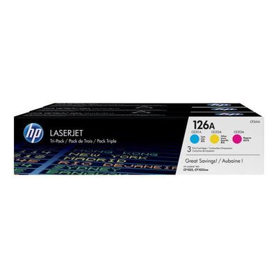 Набор из 3 трехцветных картриджей тонера HP 126A (CF341A) оригинальные для HP LaserJet Pro CP1025