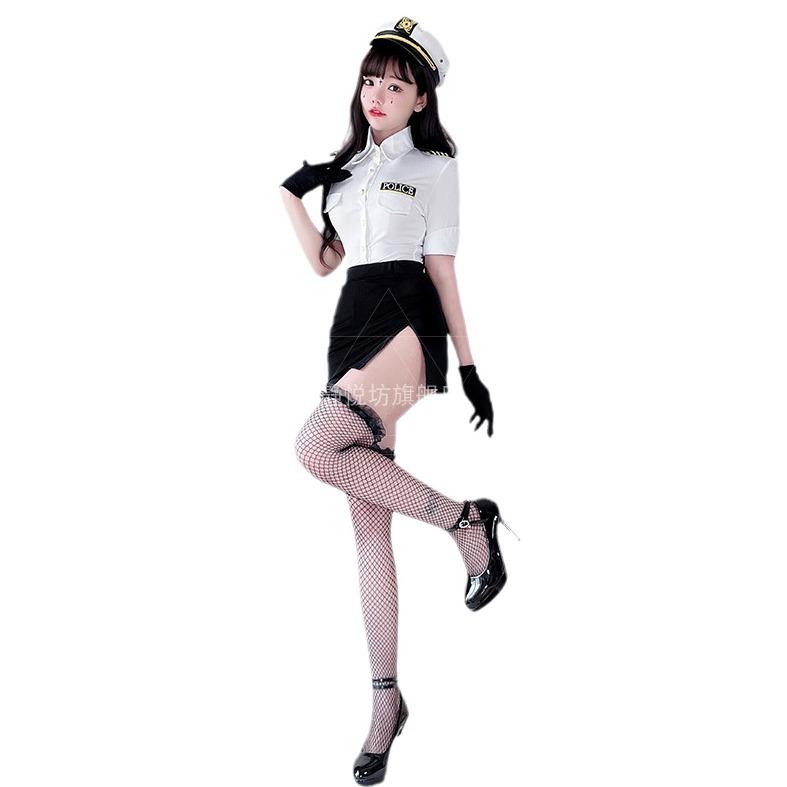 Sexy police instructor uniform police costume nightclub cosplay stewardess hip skirt suit cosplay
