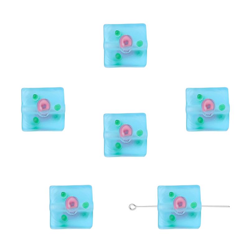 2 шт. ручная роспись матовые цветные стеклянные квадратные бусины для DIY ожерелье браслет серьги изготовление ювелирных изделий аксессуары для рукоделия