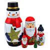 Nesting Dolls Christmas Matryoshka Dolls for Kids Wood Stacking Nested Set 5 Pieces Handmade Toys for Children Christmas Birthday Gift