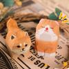 Wooden Carved Dog Cat Figurine Handmade Woodcarving Art Small Animal Statue Sculpture Home Office Desktop Decoration Ornament