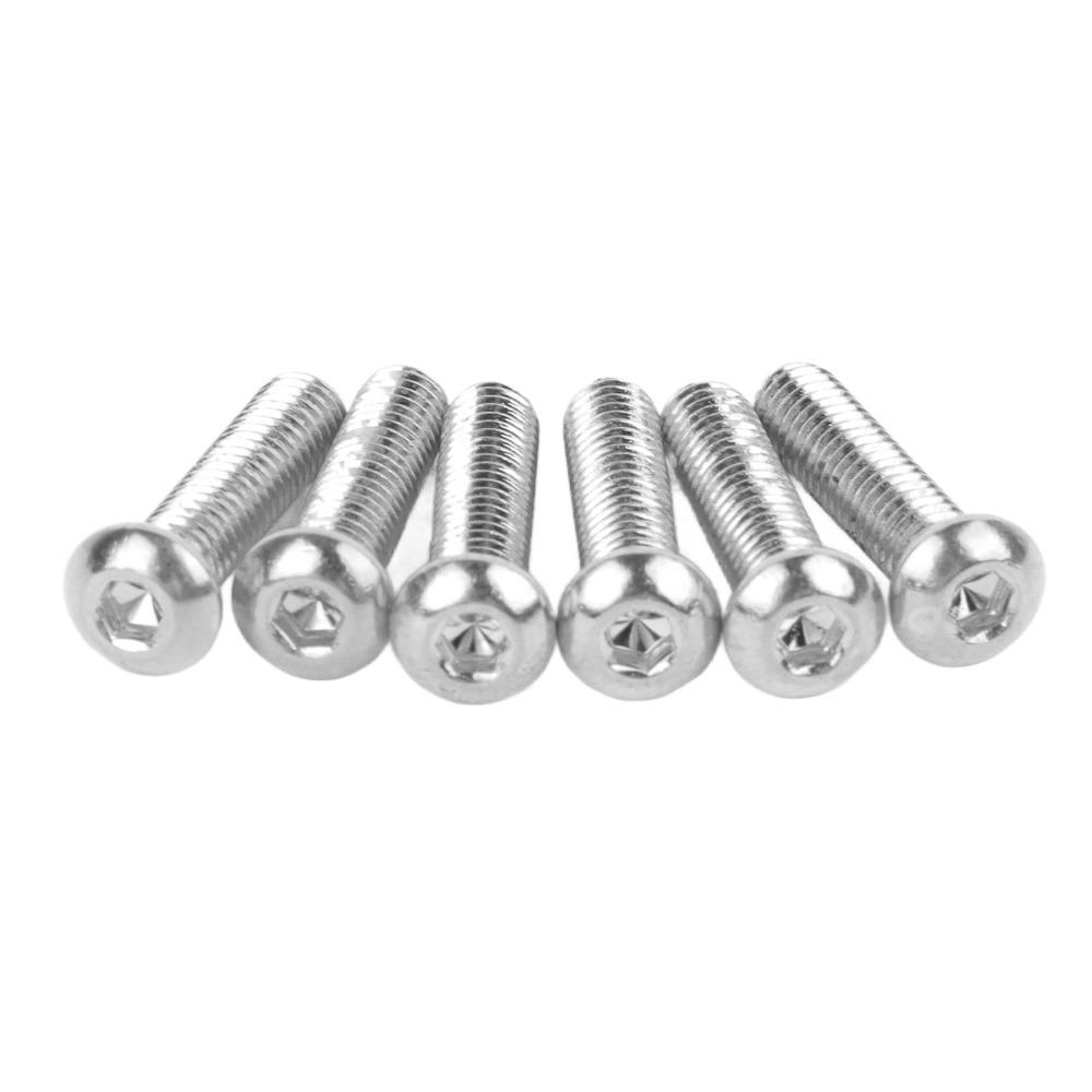 6PCS Metal Bridge Mounting Screws Silver Instrument Accessories For Electric Guitar