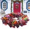 Artificial Wreath Vibrant Colors Retro Simulated Autumn Wreath with Flowers Leaves for Front Door Courtyard Wedding Decoration