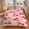 3pcs Cherry pattern 1Cover + 2Pillowcases, PillowInserts NotIncluded, Machine Washable, All - Season Use, Suitable for Bedroom Guest Room, 205