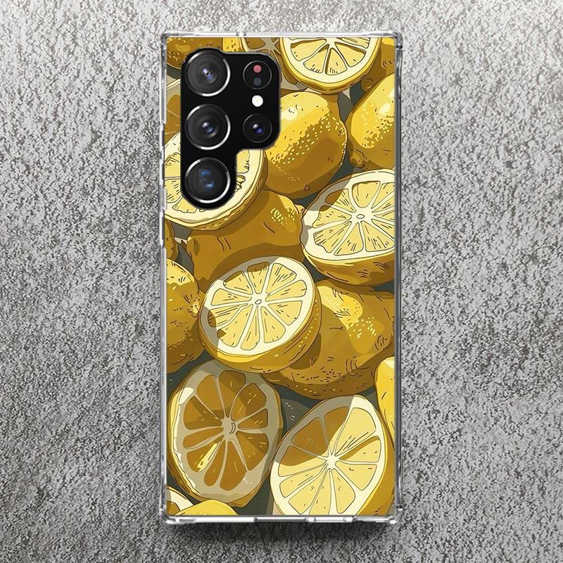 Летние Фрукты Лимонный Принт Мягкий Чехол для Samsung Galaxy S25 S24 S23 S22 Ultra S21 Plus S20 FE Чехол для Телефона S10 + Чехол с Рисунком