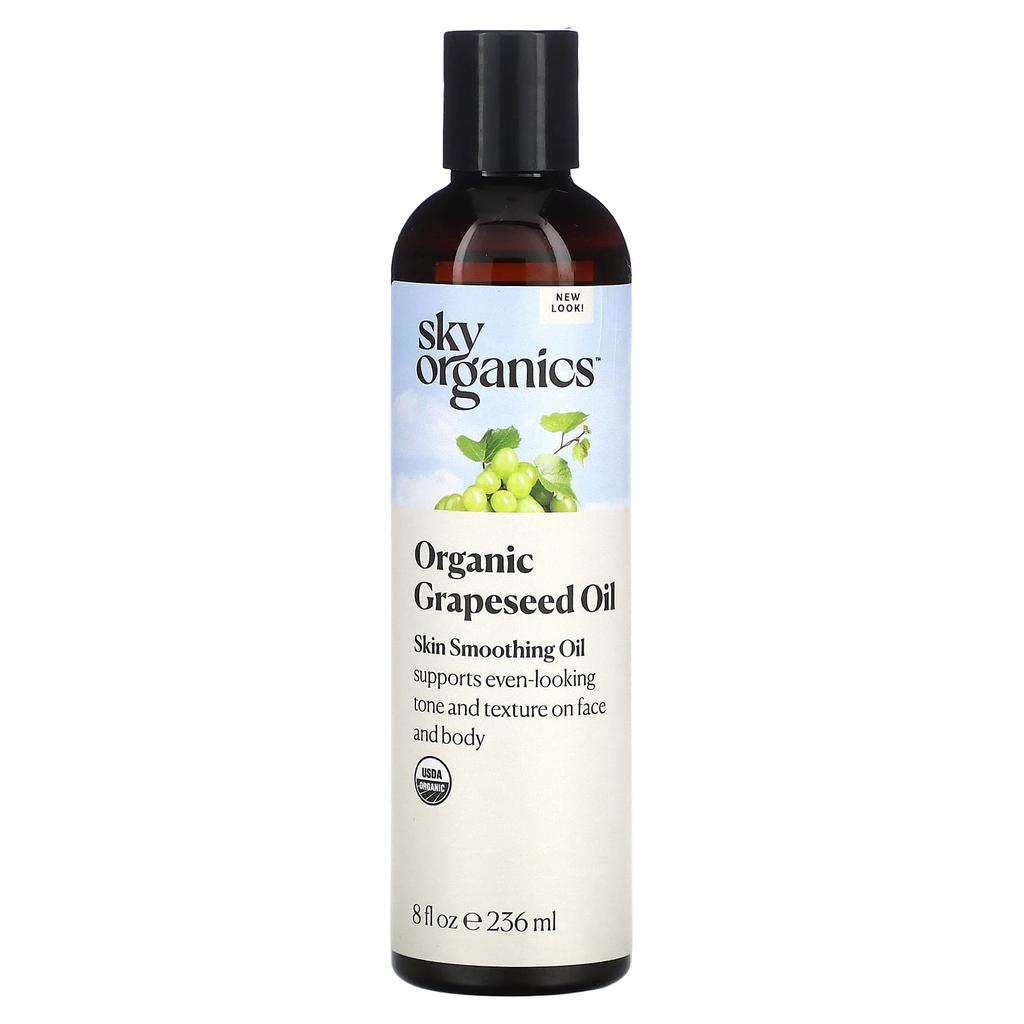 Sky Organics, Масло виноградных косточек, 100% чистое и натуральное, 8 жидких унций (236 мл)