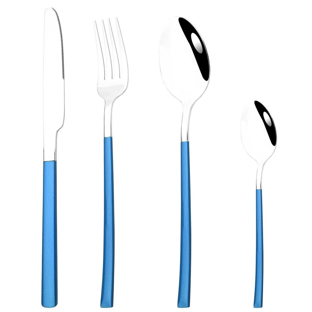 4Pcs Black Gold Cutlery Set Knives Fork Spoon Dinner Tableware Stainless Steel Dinnerware Party Kitchen Flatware Silverware Set