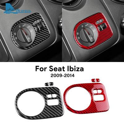 Наклейка из настоящего мягкого углеродного волокна для Ibiza 6j 2009 2010 2011 2012 2013 2014 LHD RHD Рамка переключателя фар автомобиля Внутренняя отделка