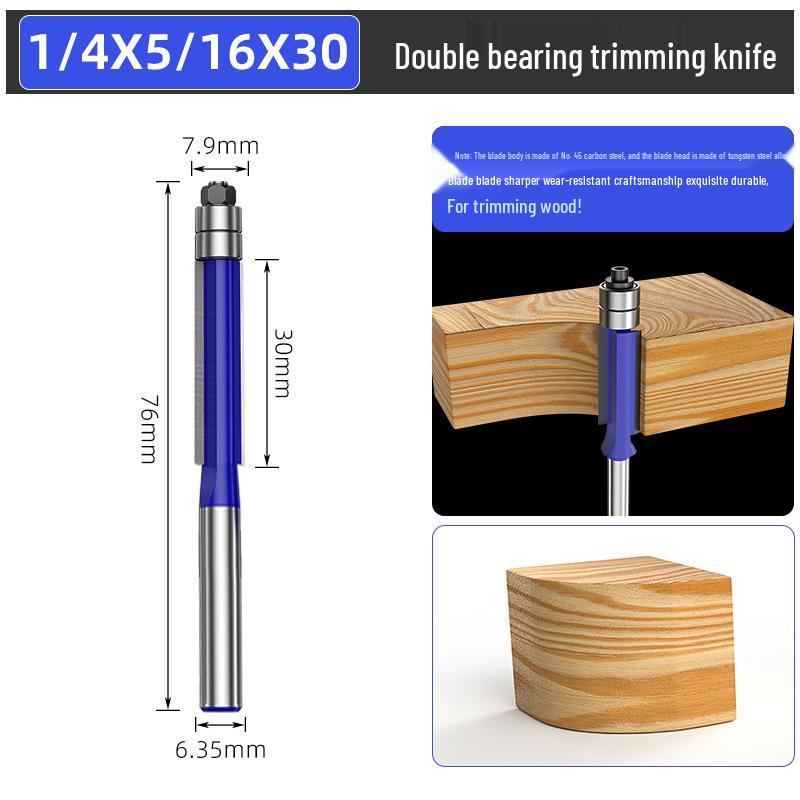 Woodworking Engraving Trimming Knife Double Bearing Router Machine with Double Edge Milling Cutter and Panel Saw
