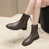 Женские ботинки Задняя молния Регулируемая Мягкая Эластичная Подошва Не Устают Ноги Теплые Дышащие Толстая Подошва Увеличение Роста Модные Удобные Ботинки Мартин