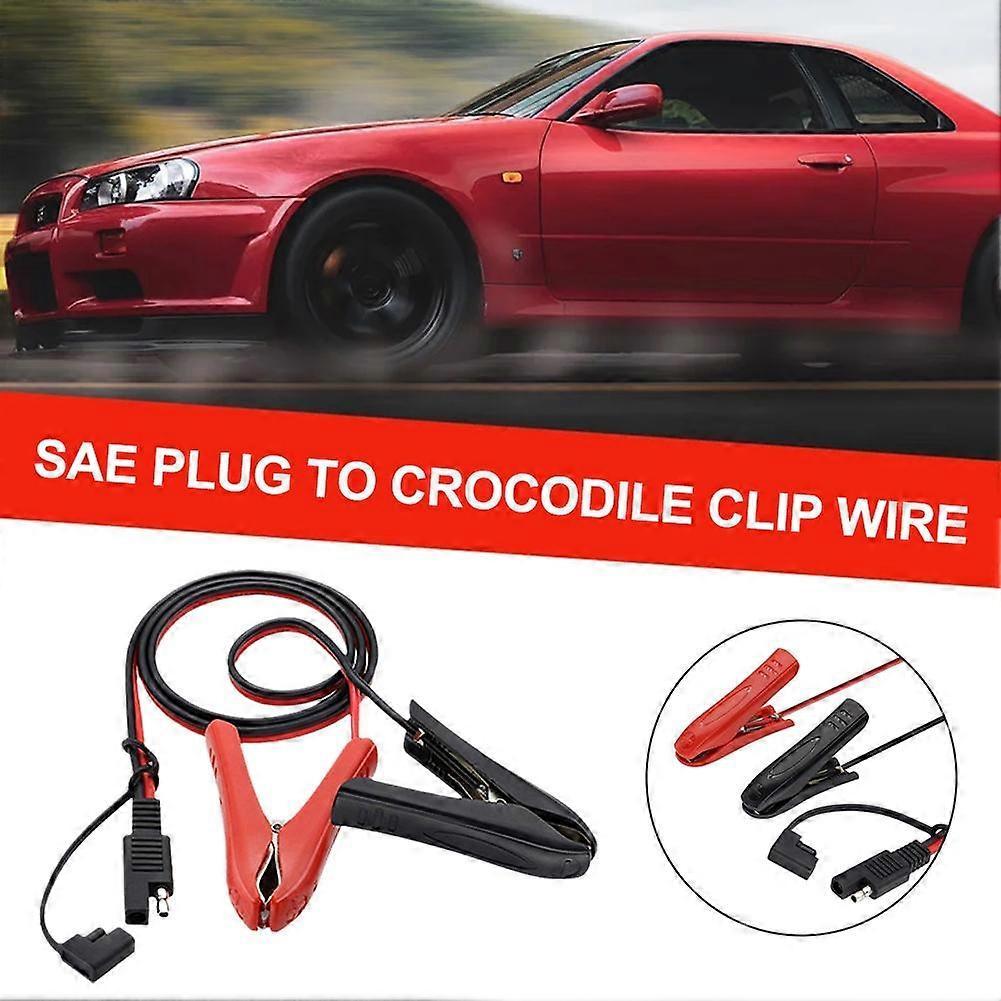 Alligator Crocodile Clip to Sae Connector Cable Car Solar Power Charge Extension