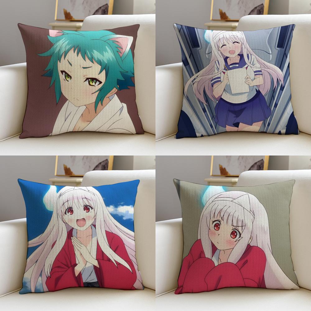 Yuuna and the Haunted Hot Springs Cushion Cover Breathable and skinfriendly linen pillowcase removable and washable cushion