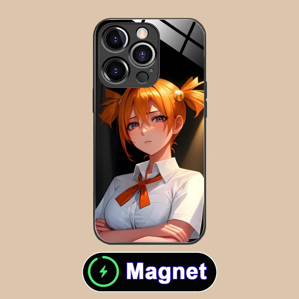 Вечное Лето Алиса Стеклянный Чехол для Телефона MagSafe для iPhone 17 16 15 14 13 12 11 Air Pro Max Plus Mini Цветной Чехол