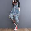 Printed Denim Overalls Women's Spring and Summer Loose Fashion Western Casual Tooling Jumpsuit