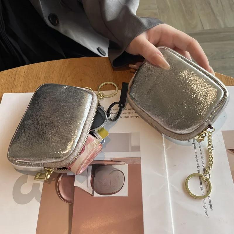 Small Money Bag Female Zipper Storage Bags Pouch Women Clutch Mini Coin Purse Genuine Leather Wallet Credit Card Cash Holder