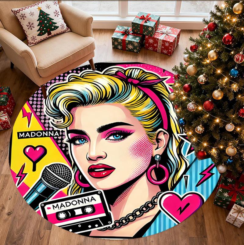 Marilyn Monroe Pattern Round Rug, Indoor/Outdoor Mat, for Picnic, Gameroom, Bedroom, Office, Living Room, Home Decor Carpet, Birthday Gift