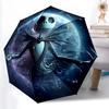 1pc Sturdy 8-Bone Auto Umbrella, Jack Skellington Halloween Pumpkin Umbrella, Digital Printed, Foldable Umbrella for On-the-Go Outdoor Use
