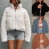 Autumn Winter European American Cross-Border Women's Clothing Amazon New Plush Cardigan Short Jacket Lamb Wool Coat for Women
