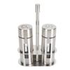 2PCS Salt and Pepper Shakers Set 304 Stainless Steel Sugar Spice Seasoning Bottle with Base Stand